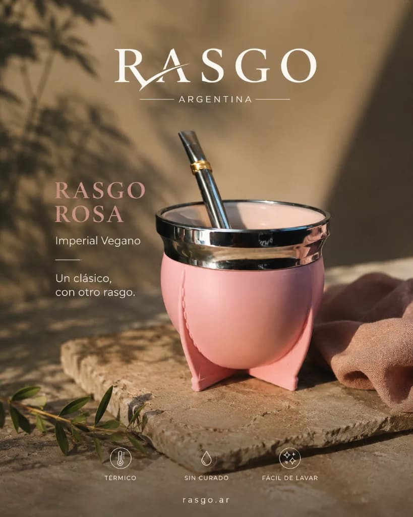 Mate imperial RASGO Rosa con interior de PVC